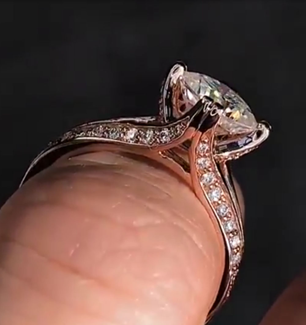 Moissanite Engagement Ring 1 Carat - Anillo de compromiso de aniversario de