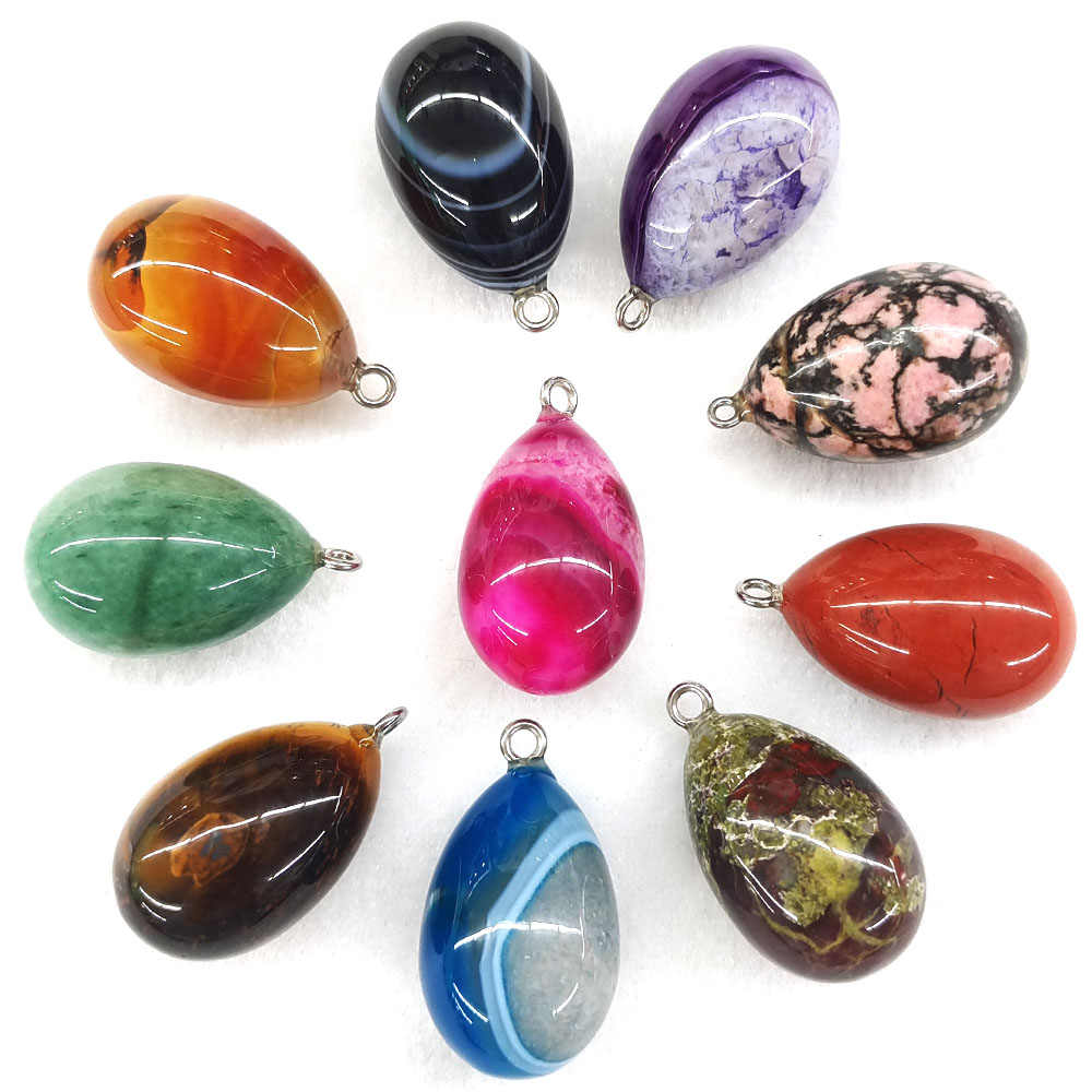 Crystal Pendant Necklace Natural Stone - Colgante de piedra natural con forma