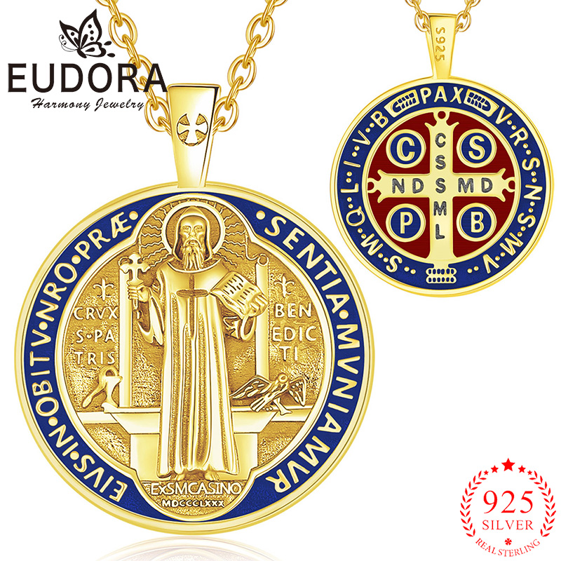 Cross Pendant Necklace Gold - Eudora-collar de plata de ley 925
