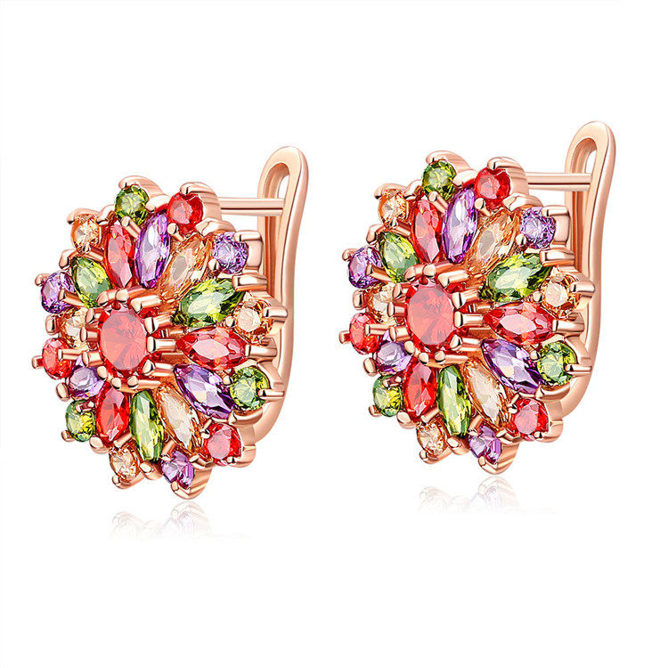 Earrings - Pendientes de flor de cristal Natural