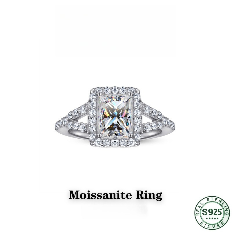 Moissanite Engagement Ring 1 Carat - Anillo de moissanita de 1 quilate,