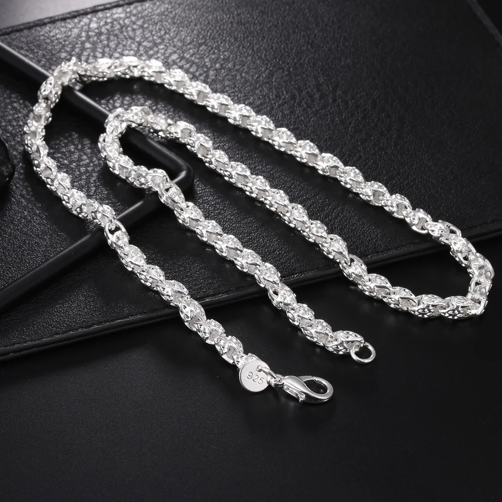 925 Sterling Silver Chain Necklace Men - Collar de cadena de grifo de