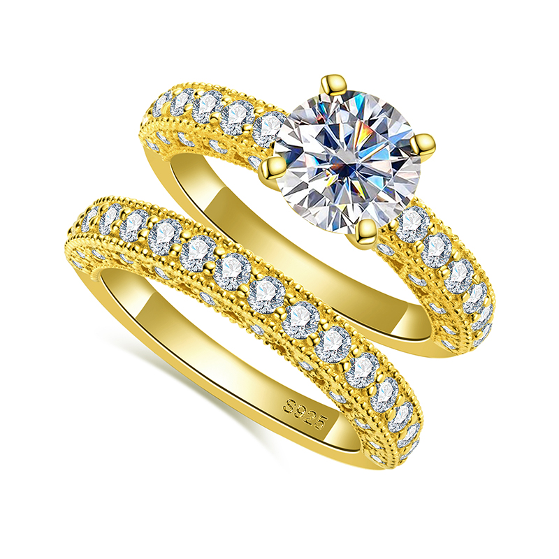 Moissanite Engagement Ring 1 Carat - Anillo de compromiso para mujer, plata