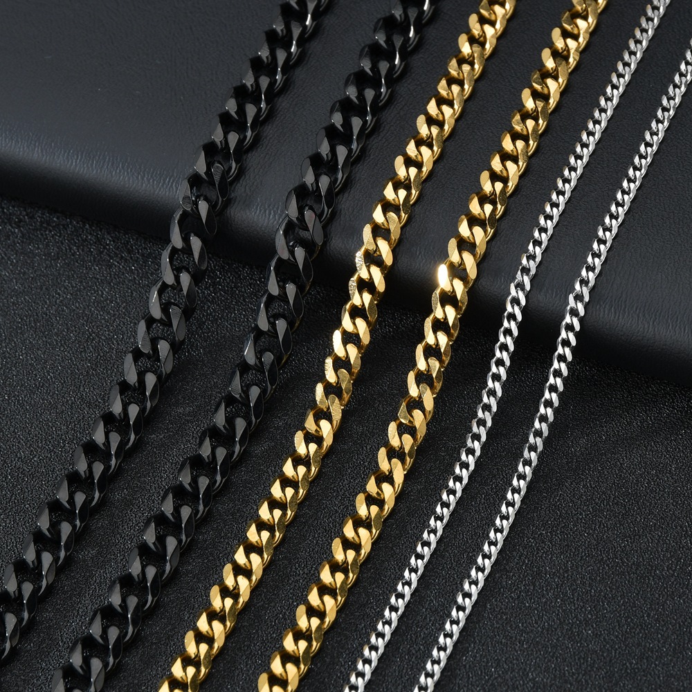 Cuban Link Chain 12Mm - 1 pieza, tamaño 3,6mm/5mm/7mm, collar para