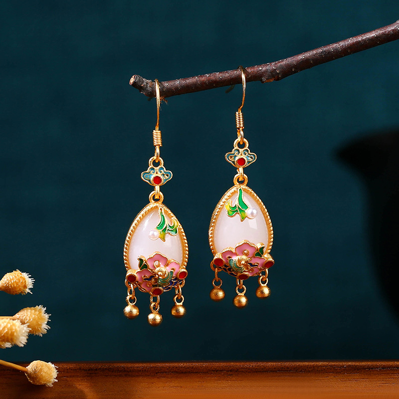 Earrings - Pendientes de Jade Natural con Forma
