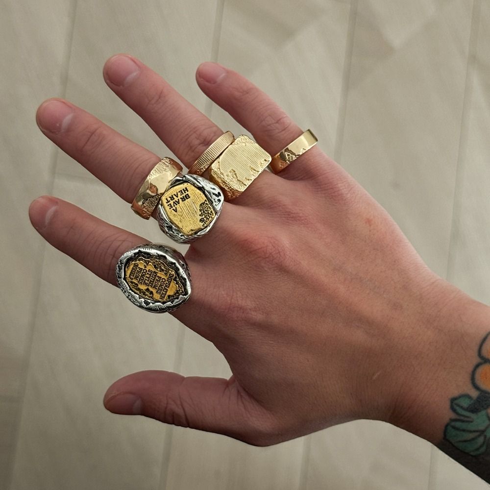 Vintage Punk Knuckle Rings Set - Juego de 6 anillos de dedo,