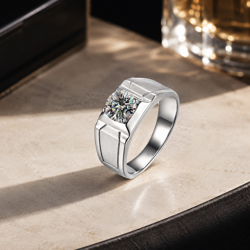 Anillo de plata de ley 925, mu - Moissanite Engagement Ring 1 Carat reseña y precio