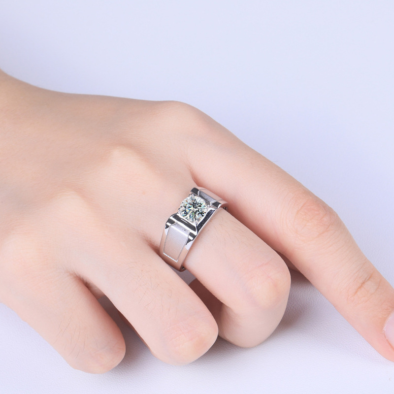 Anillo de plata de ley 925, mu - Moissanite Engagement Ring 1 Carat reseña y precio