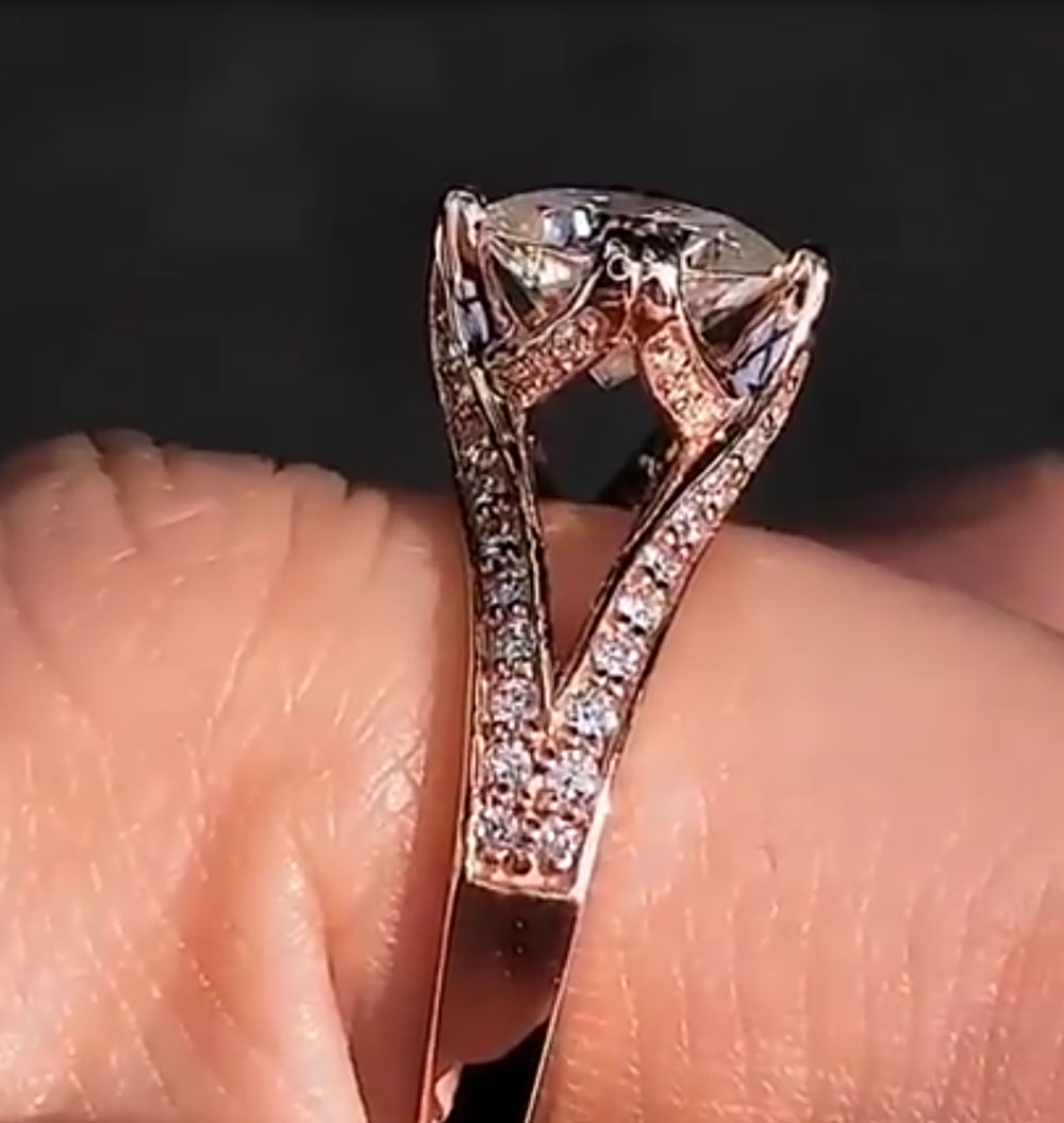 Anillo de compromiso de aniver - Moissanite Engagement Ring 1 Carat reseña y precio