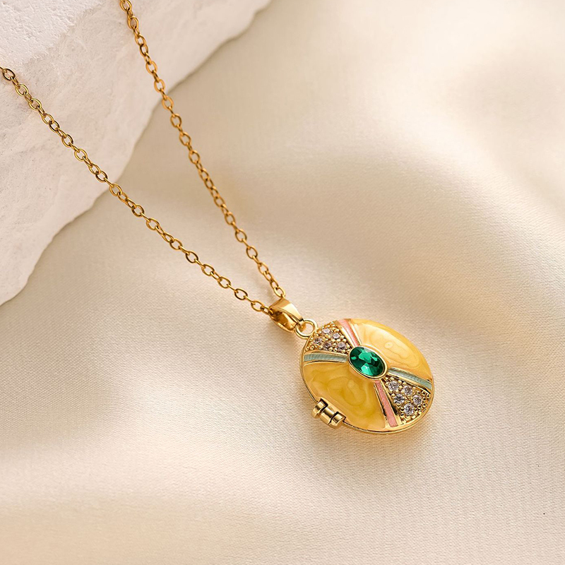 ANENJERY 316L Acero inoxidable - Heart Locket Necklace Photo reseña y precio