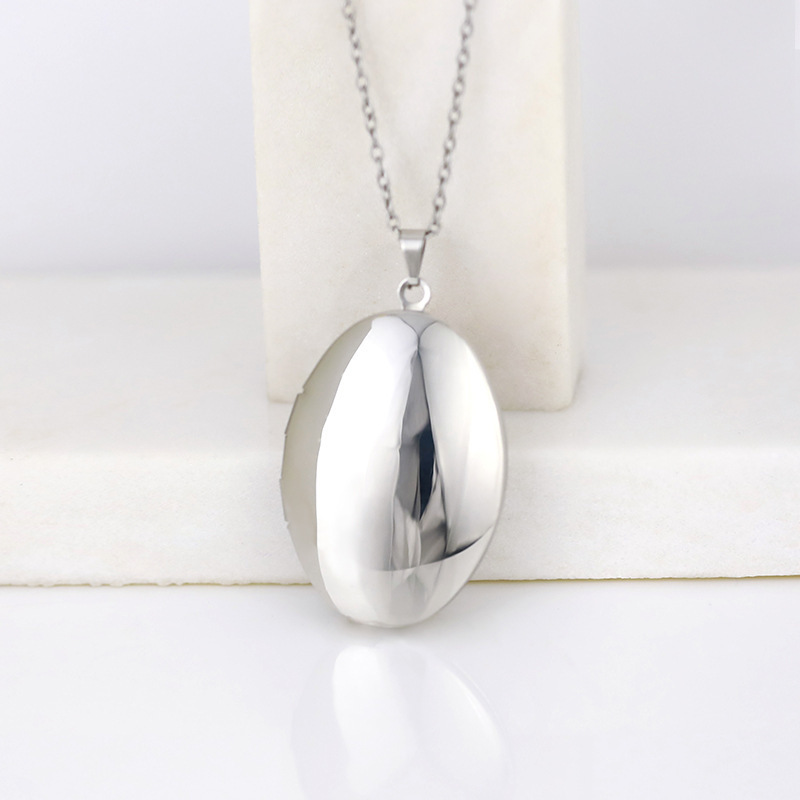 Collar de Acero Inoxidable con - Heart Locket Necklace Photo reseña y precio