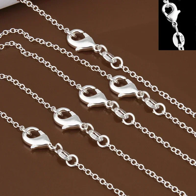 Venta al por mayor 5 unids/lot - 925 Sterling Silver Chain Necklace Men reseña y precio