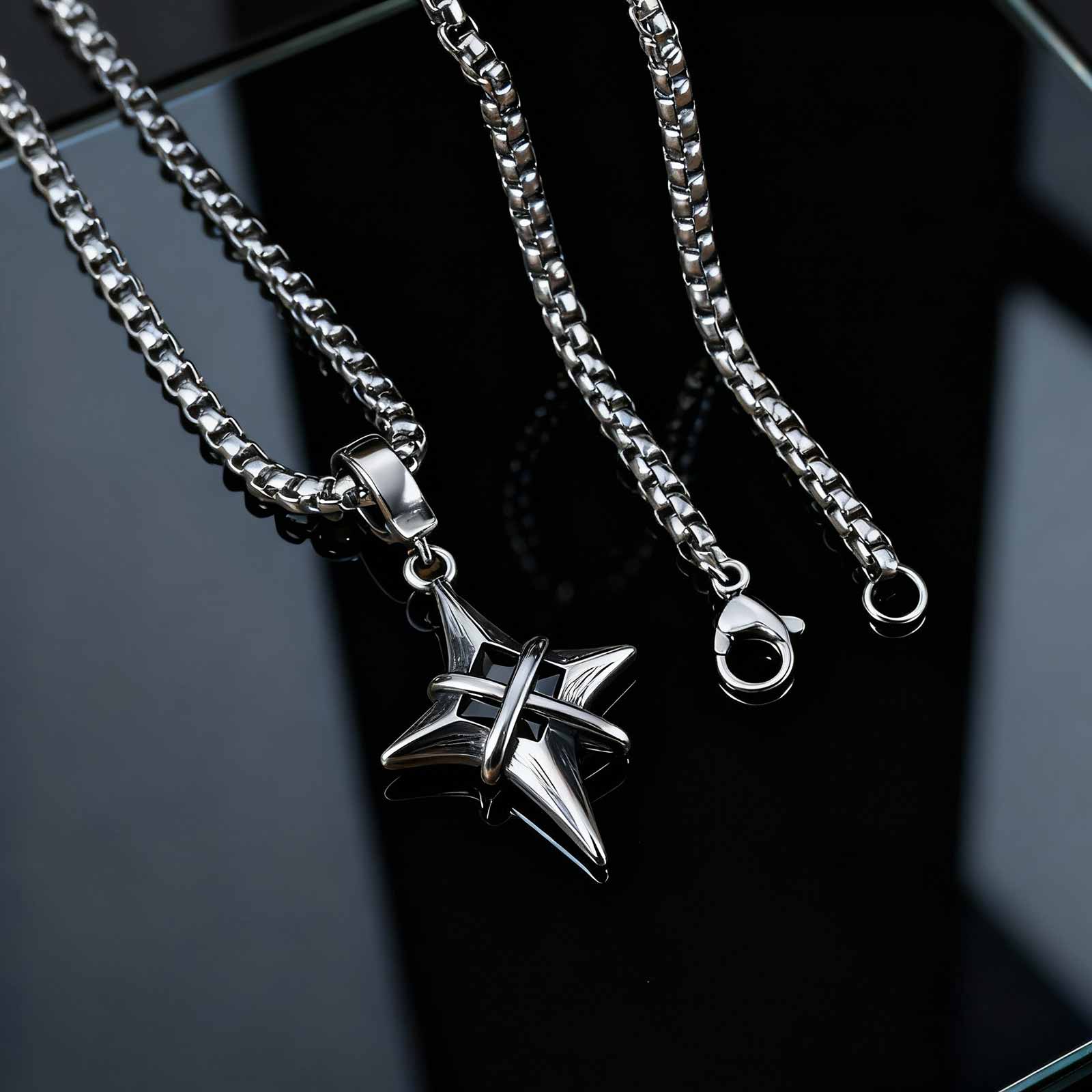 Collar minimalista de acero in - Anime Pendant Necklace reseña y precio