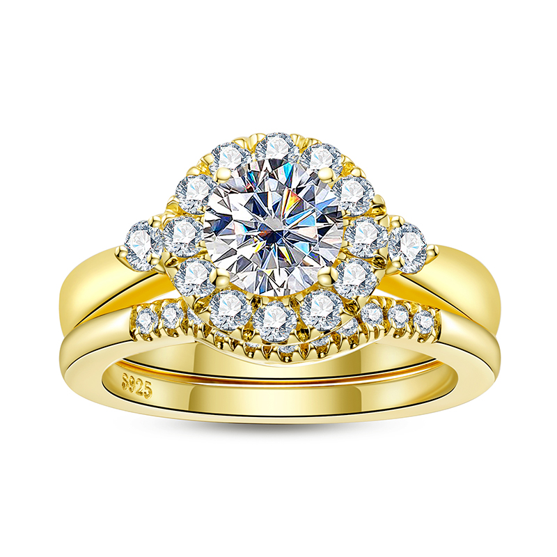 Conjunto de anillos de comprom - Moissanite Engagement Ring 1 Carat reseña y precio