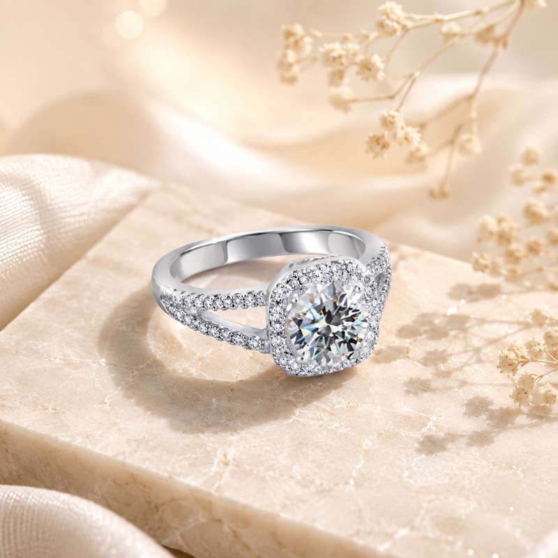 Anillo de diamante de moissani - Moissanite Engagement Ring 1 Carat reseña y precio