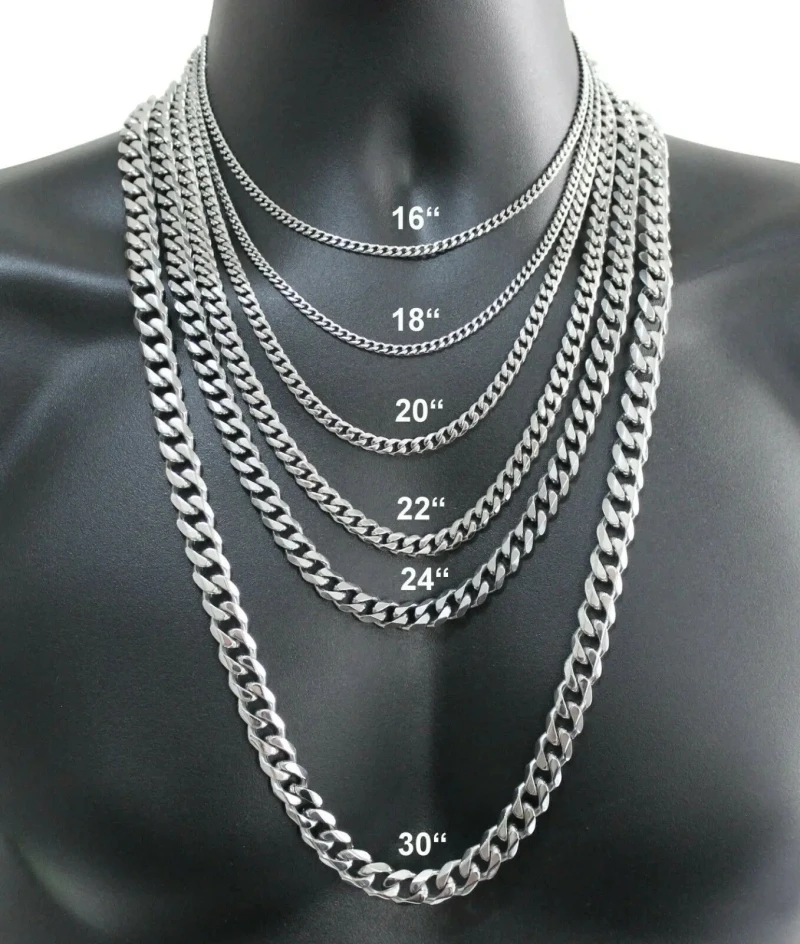 Collar de plata de ley 925 par - Cuban Link Chain 12Mm reseña y precio