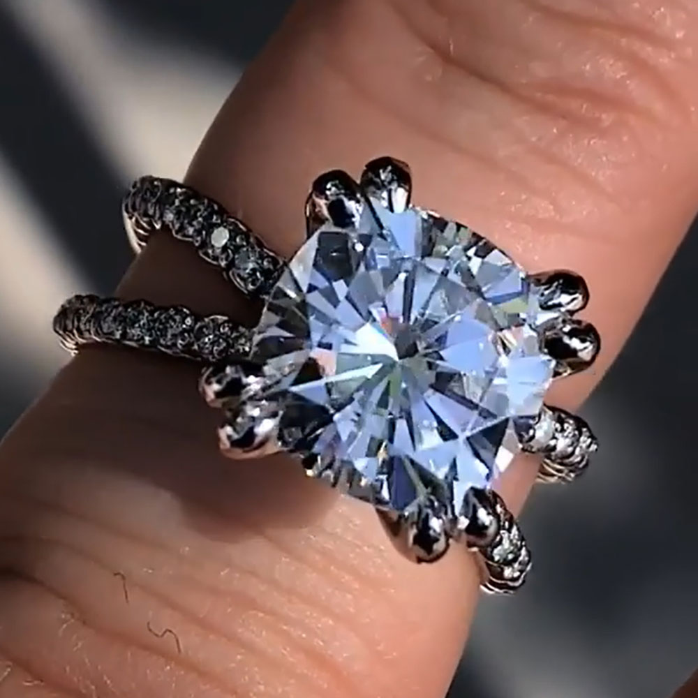 Anillo de compromiso de aniver - Moissanite Engagement Ring 1 Carat reseña y precio