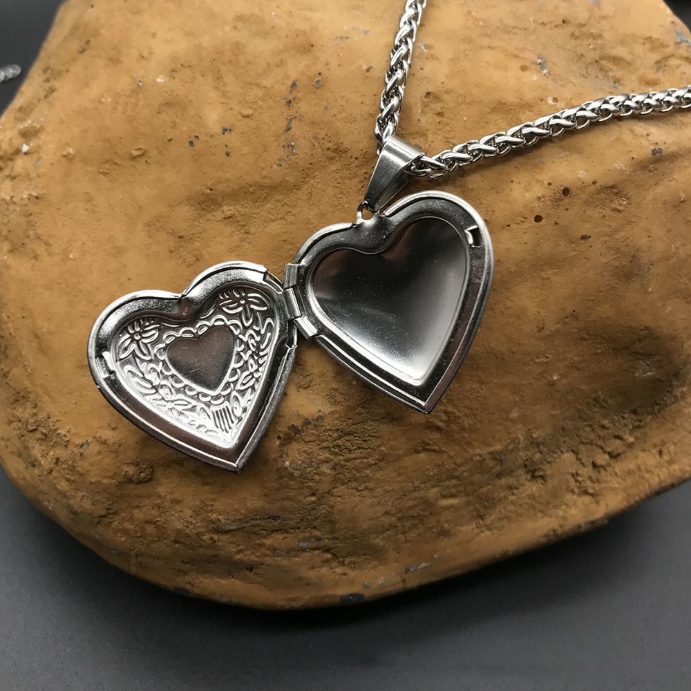 HOOH-colgante de medallón con  - Heart Locket Necklace Photo reseña y precio