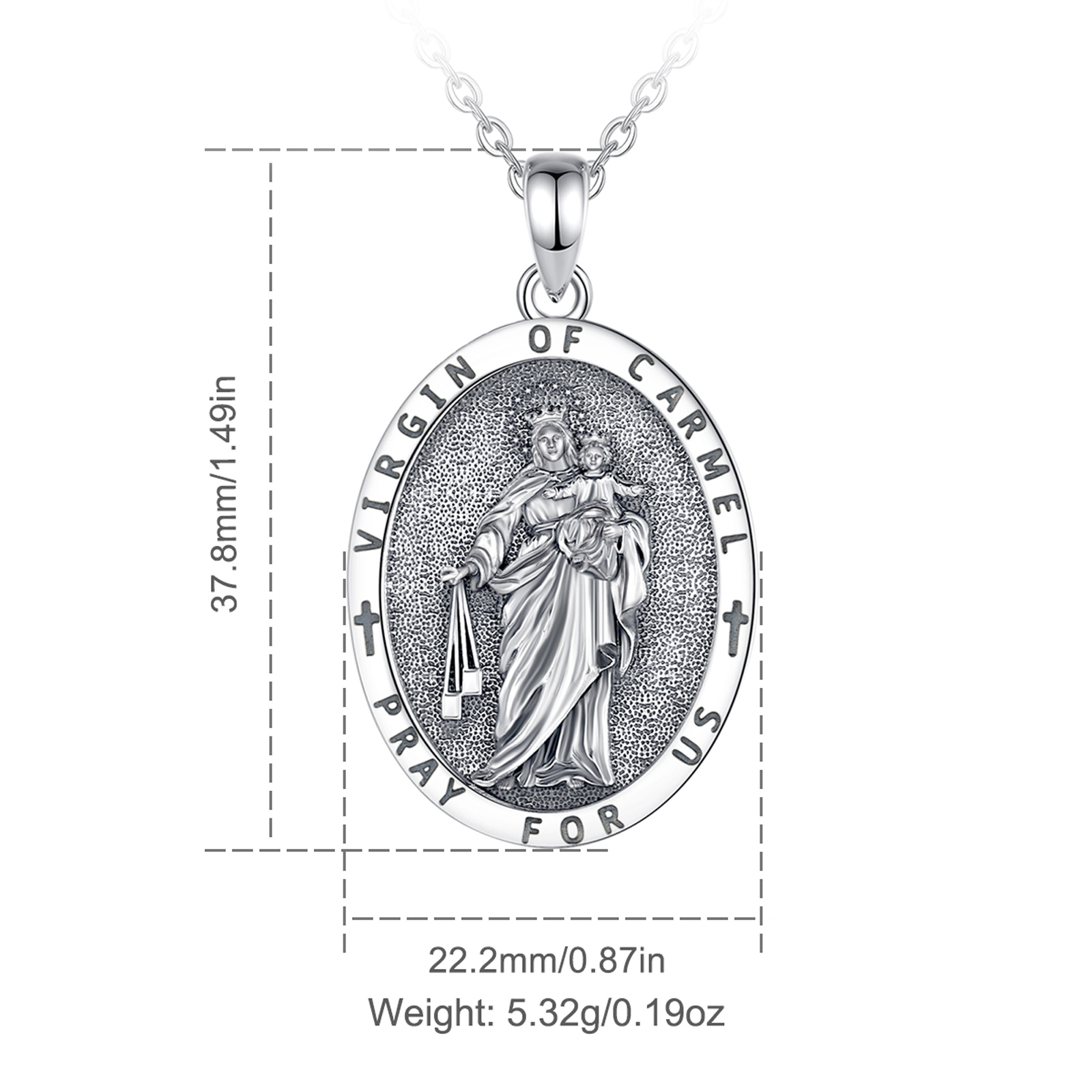 Eudora-collar de carmel virgen - 925 Sterling Silver Chain Necklace Men reseña y precio