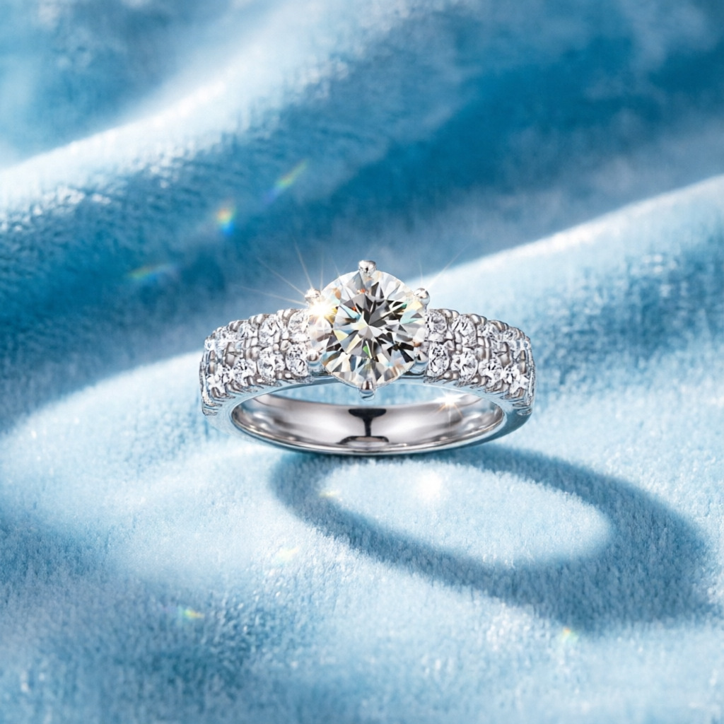 Anillo de diamantes de moissan - Moissanite Engagement Ring 1 Carat reseña y precio